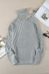 Strapped Cut Out Shoulder Turtleneck Sweater